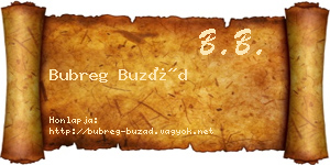 Bubreg Buzád névjegykártya